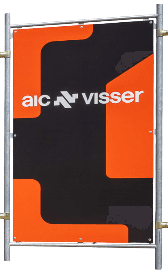 Bouwhek-reclameframe | Eigen opdruk