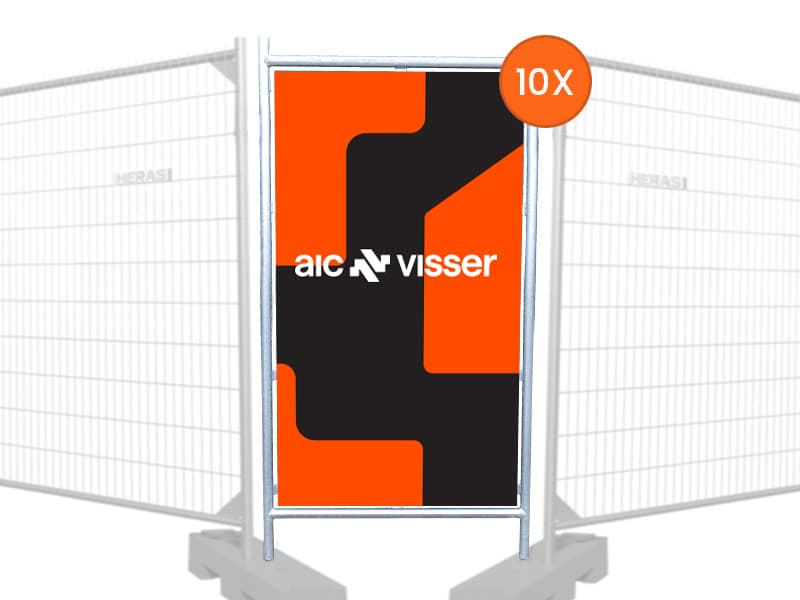Bouwhek-reclameframe 10 stuks | Eigen opdruk