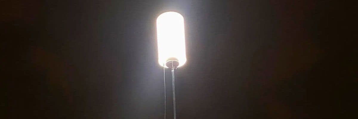 Close-up van een ingeschakelde lichtballon