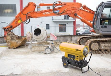 Heteluchtkanon aan het werk