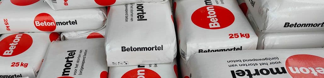 Betonmortel, heel veel zakken