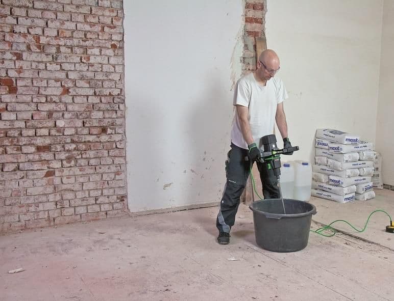 Mortelmixer van Swinko in actie