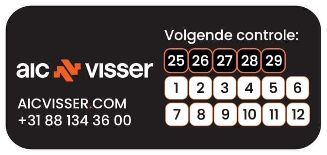 Kalibratiesticker AIC Visser nieuw model, geldig tot december 2029