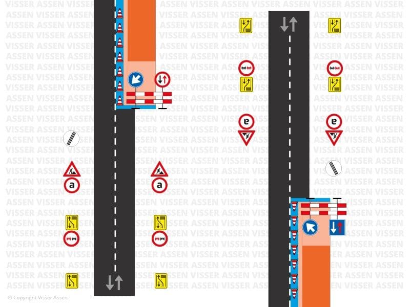 Inhoud bordenwagen, schematische tekening