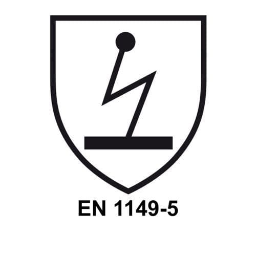 Multinorm-kleding symbool statische elektriciteit EN 1149-5