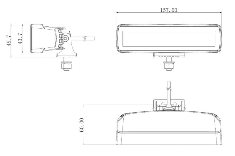 Led Terminal Rft AIC Visser - Werklamp LED RFT Tralert plat 2880 lumen 30 watt 10 - 30 volt